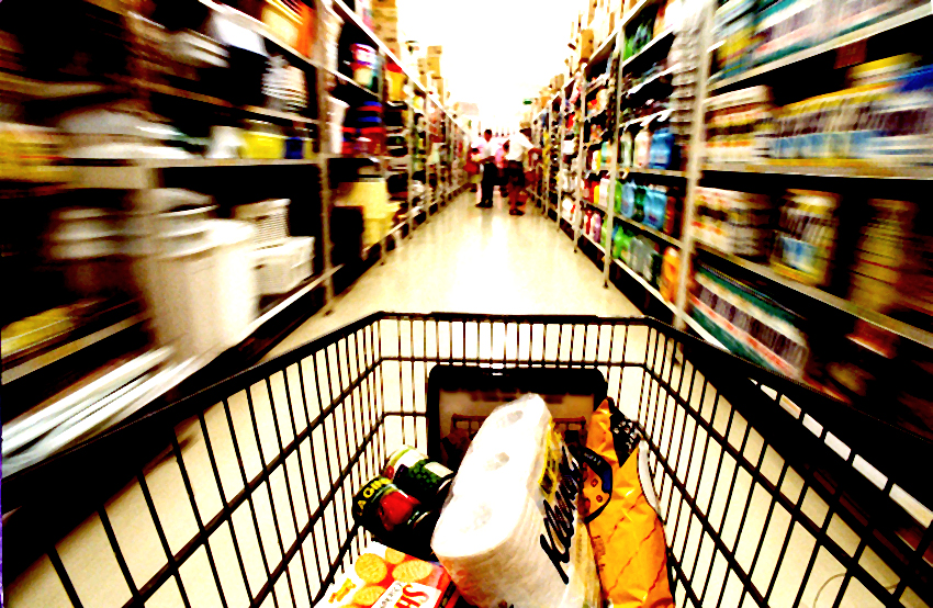 Trolley in supermarket, exact date unknown. SMH picture by NICK MOIR