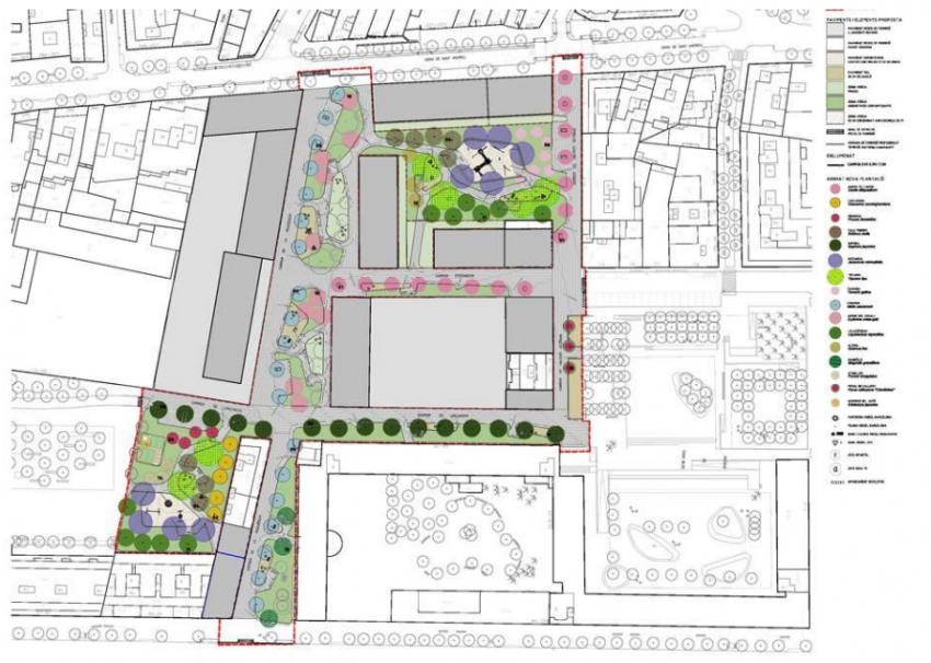 Plànol de la futura configuració de l'illa verda / Bagursa