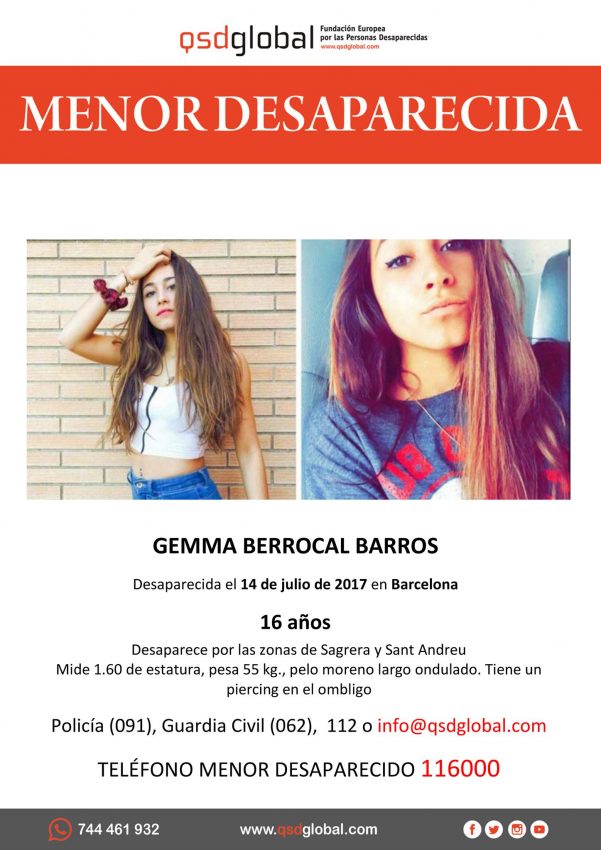 Cartell Gemma Berrocal desapareguda