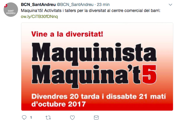 Tuit de l'Ajuntament La Maquinista