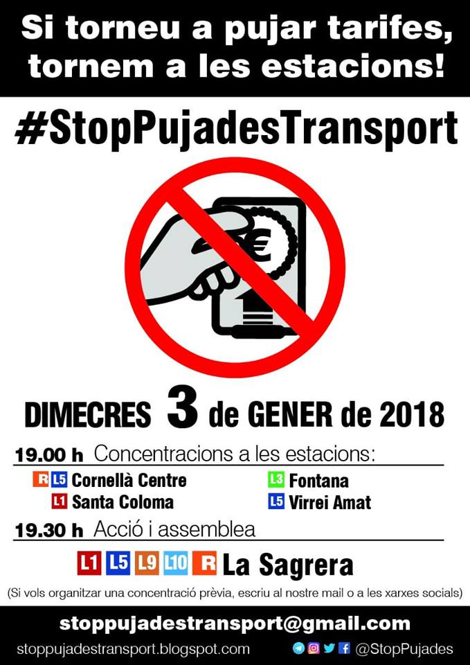 Cartell de la convocatòria / STOP PUJADES TRANSPORT