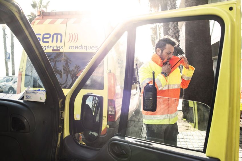 accident, ambulància, sem, incendi